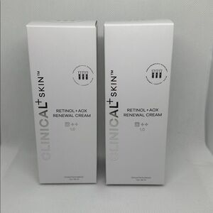 Clinical + Skin Retinol + AOX Renewal Cream 1oz  (2 Packs) NIB Authentic Fresh